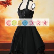 ロリータ衣装，ブラック　ホルターネック　ドローストリング　ゴシック ―Lolita0075 5
