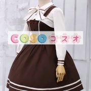 ロリータ服　ジャンパースカート　ブラウン　コットン　ゴスロリ　セーラー風　新作 ―Lolita0160 5