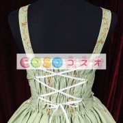 ロリータ服，ジャンパースカート　新作　編み上げタイプ　プリント柄　スィート　レース付き ―Lolita0219 5