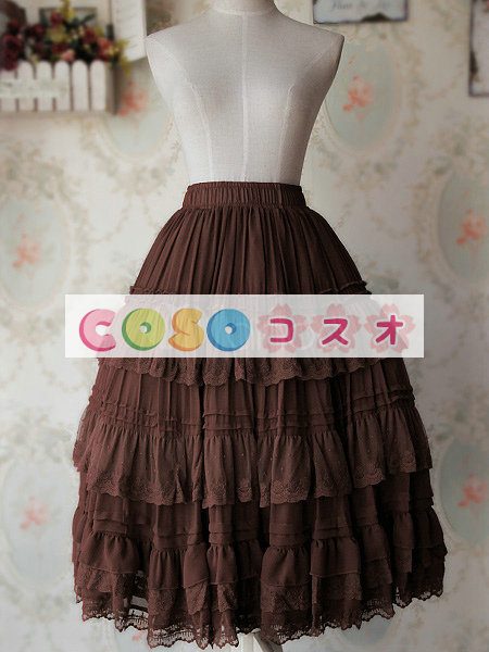 ロリータ服　スカート　スィート　単色　レース　 ―Lolita0231