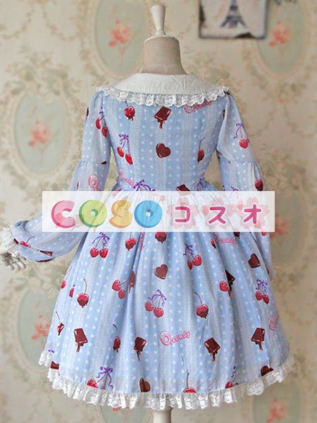 かわいい長袖弓シフォン ロリータ ワンピース ―Lolita0245