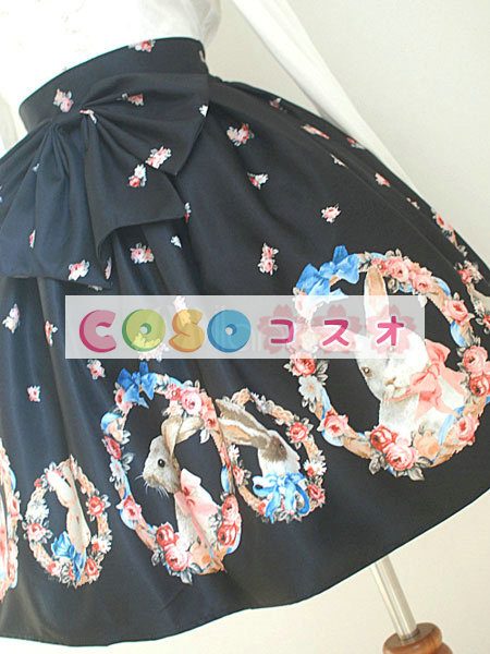 ロリータ服　スカート　ブラック　 ―Lolita0280
