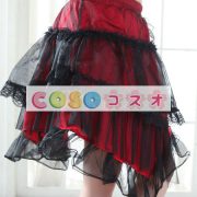 ロリータスカート，レッド・ブラック　ティアド　パンク　綿混紡　―Lolita0350 5