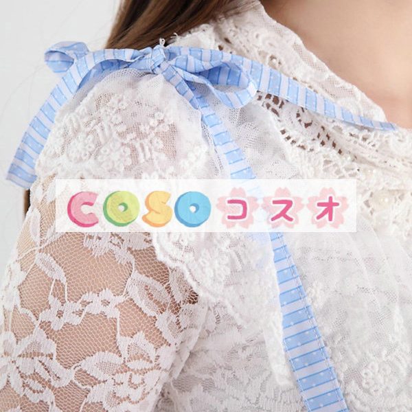 ロリータ服　スカート　ブルー　新作　スィート　プリント　レース　 ―Lolita0361