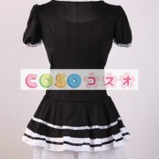 ロリータ服　ワンピース　ブラック　チュニック　ドレス　ポリエステル　可愛い　半袖　折り襟　リボン　パーティー　 ―Lolita0470 5