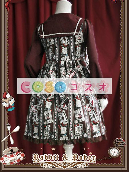 ロリータ服　ワンピース　OP　ウサギ柄　プリント柄　 ―Lolita0504