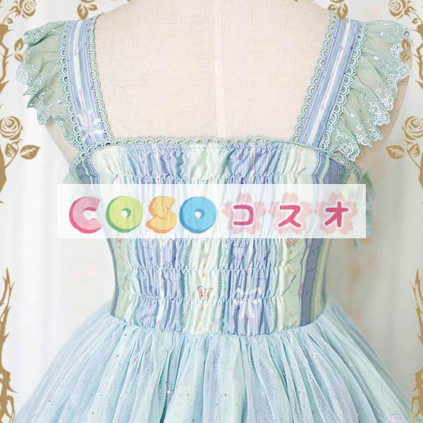 ロリータ服　ワンピース　ボディコン　ドレス　シルクライク　可愛い　ノースリーブ　リボン　カジュアル　 ―Lolita0529
