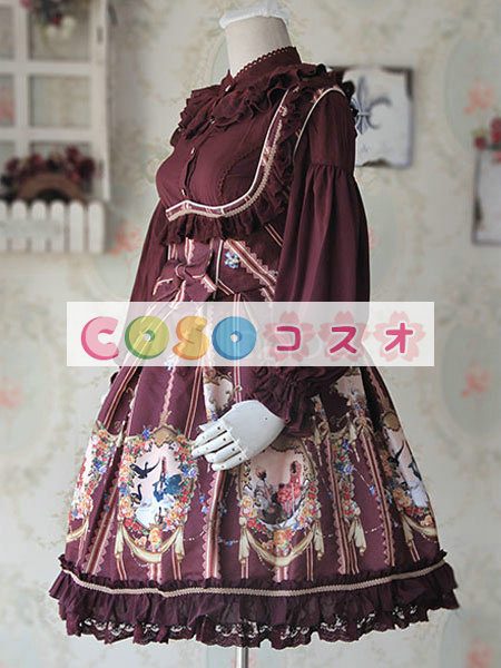ロリータジャンパースカート　編み上げ　可愛い　綿混紡　 ―Lolita0594