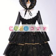 女性のための黒弓シフォン カントリーロリータ ドレス ―Lolita0601 5