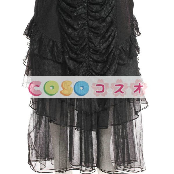 ロリータ服　スカート　ブラック　ゴシック　単色　レース　 ―Lolita0618