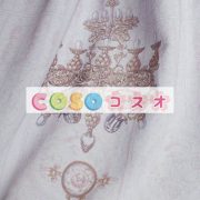 ロリィタジャンパースカート　パープル　可愛い　合成繊維　プリント柄　リボン　パーティー　 ―Lolita0725 5