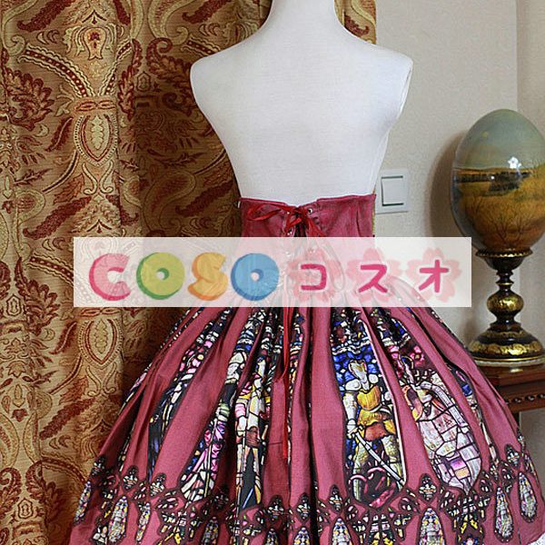 ロリータ服　スカート　レトロ　プリント柄　 ―Lolita0731