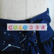 ロリィタスカート　ディープブルー　綿混紡　プリント柄　パーティー　可愛い　 ―Lolita0756 5