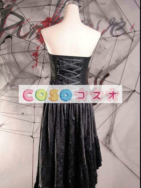 ロリータ服　スカート　ブラック　ゴシック　レース　結び　 ―Lolita0247