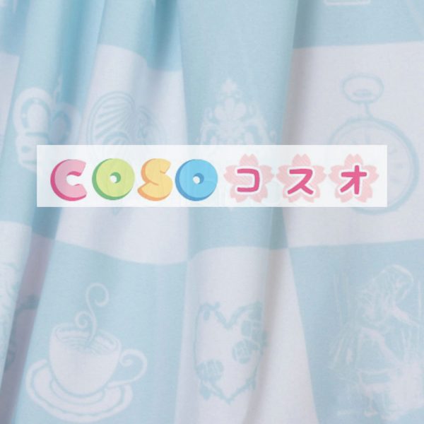 ロリータ服　スカート　ライトスカイブルー　レース切り替え　高品質 ―Lolita0451