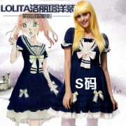 ロリィタ LOLITA プリンセス風 ドレス 学生服 ネイビー -Halloween-trw0725-0394 7